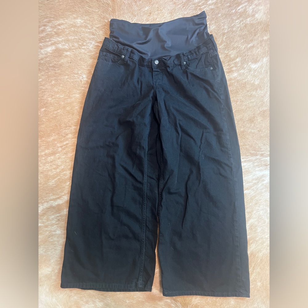 GAP: Maternity True Waistband Full Panel UltraSoft Baggy Jeans: True Black: 35